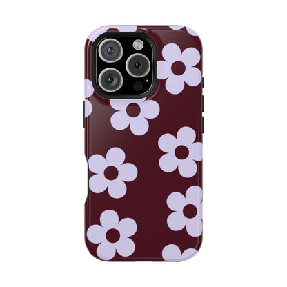 Burgundy Flowers iPhone Case