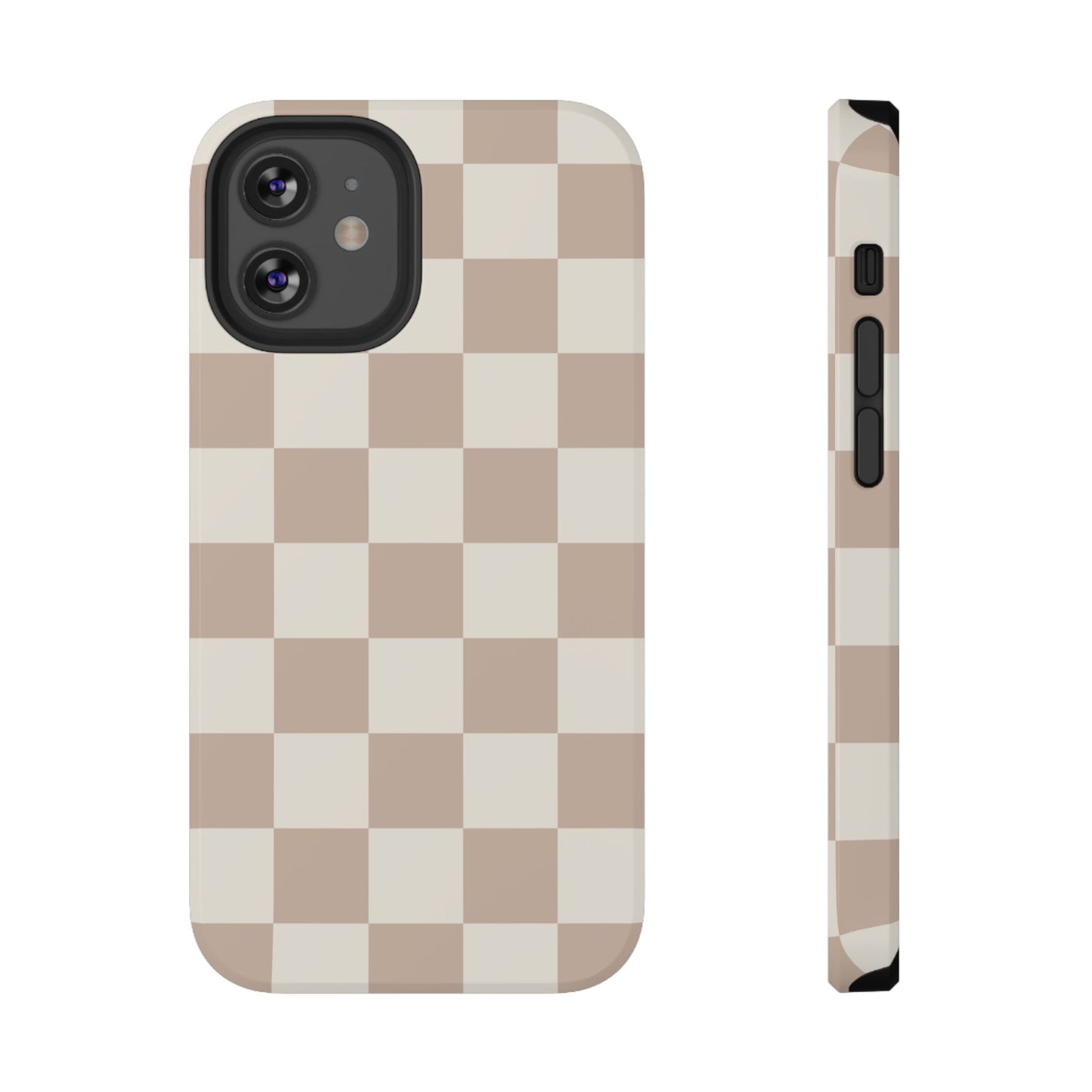 Neutral Checkered iPhone Case
