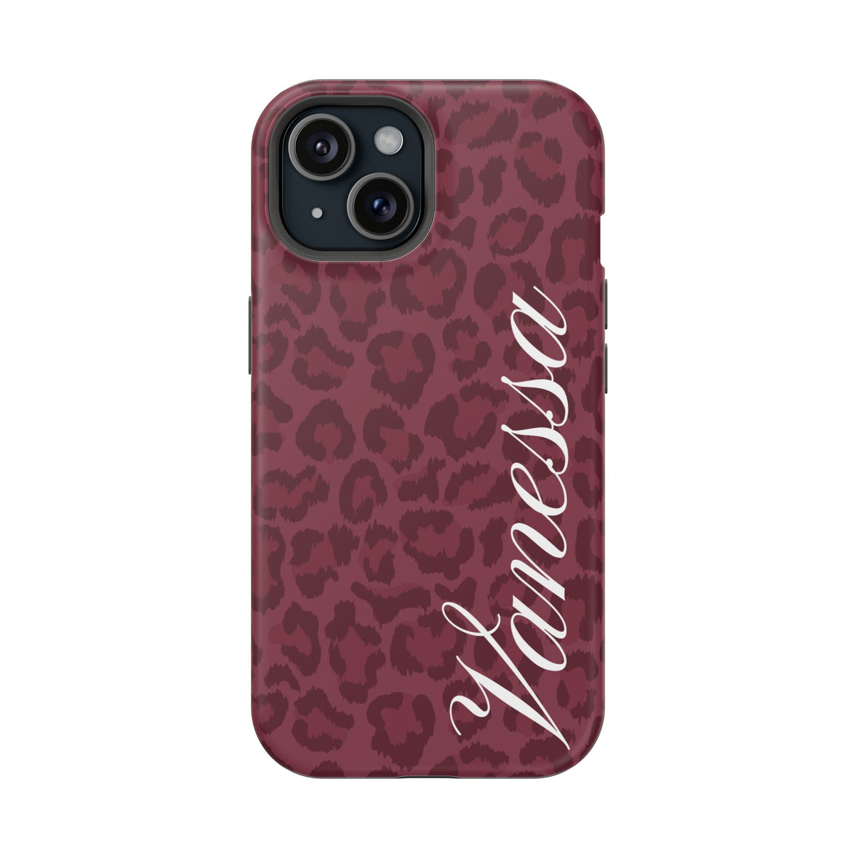 Custom Burgundy Leopard iPhone Case