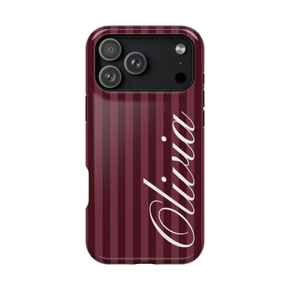 Custom Burgundy Stripes iPhone Case