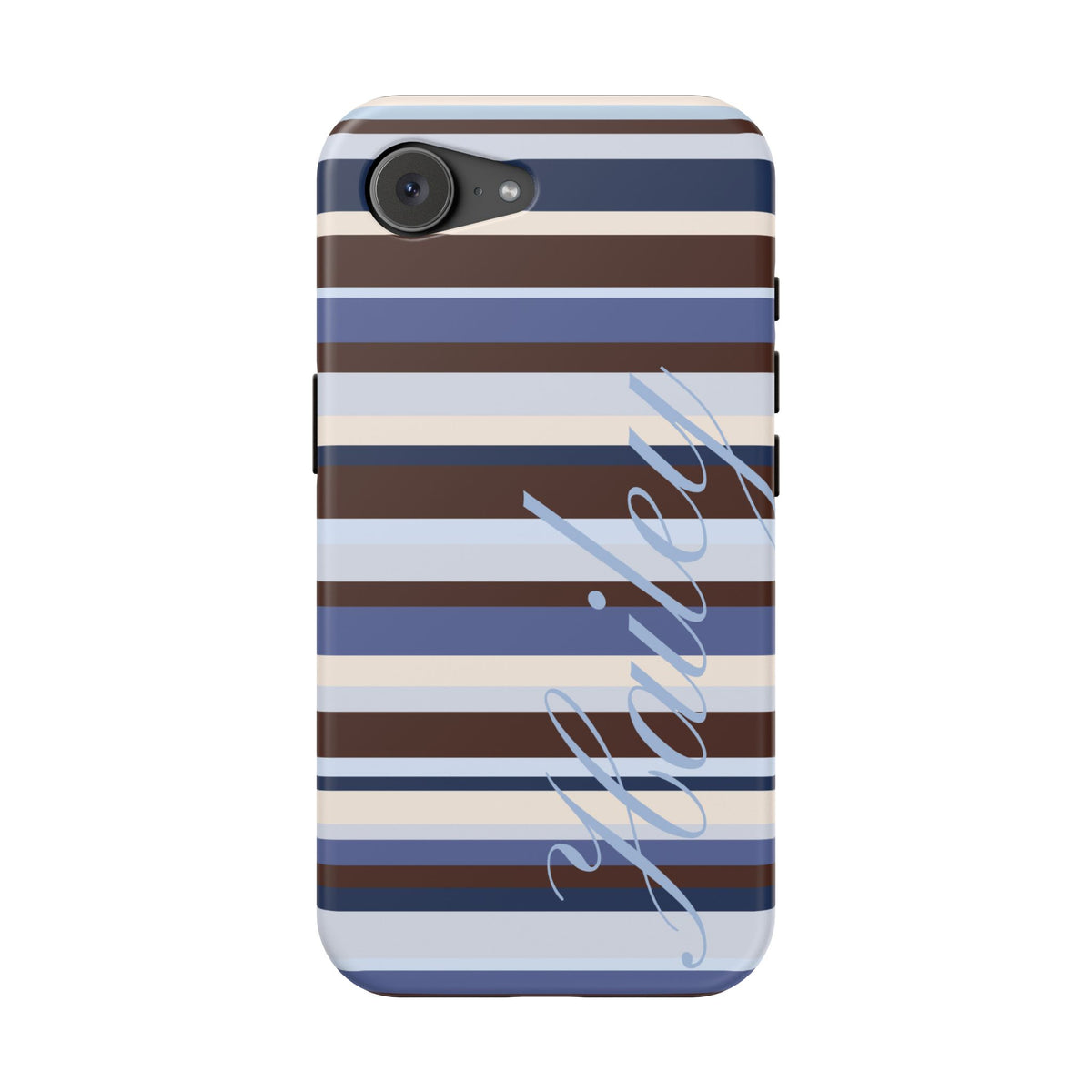 Custom Blueberry Mocha Stripes iPhone Case