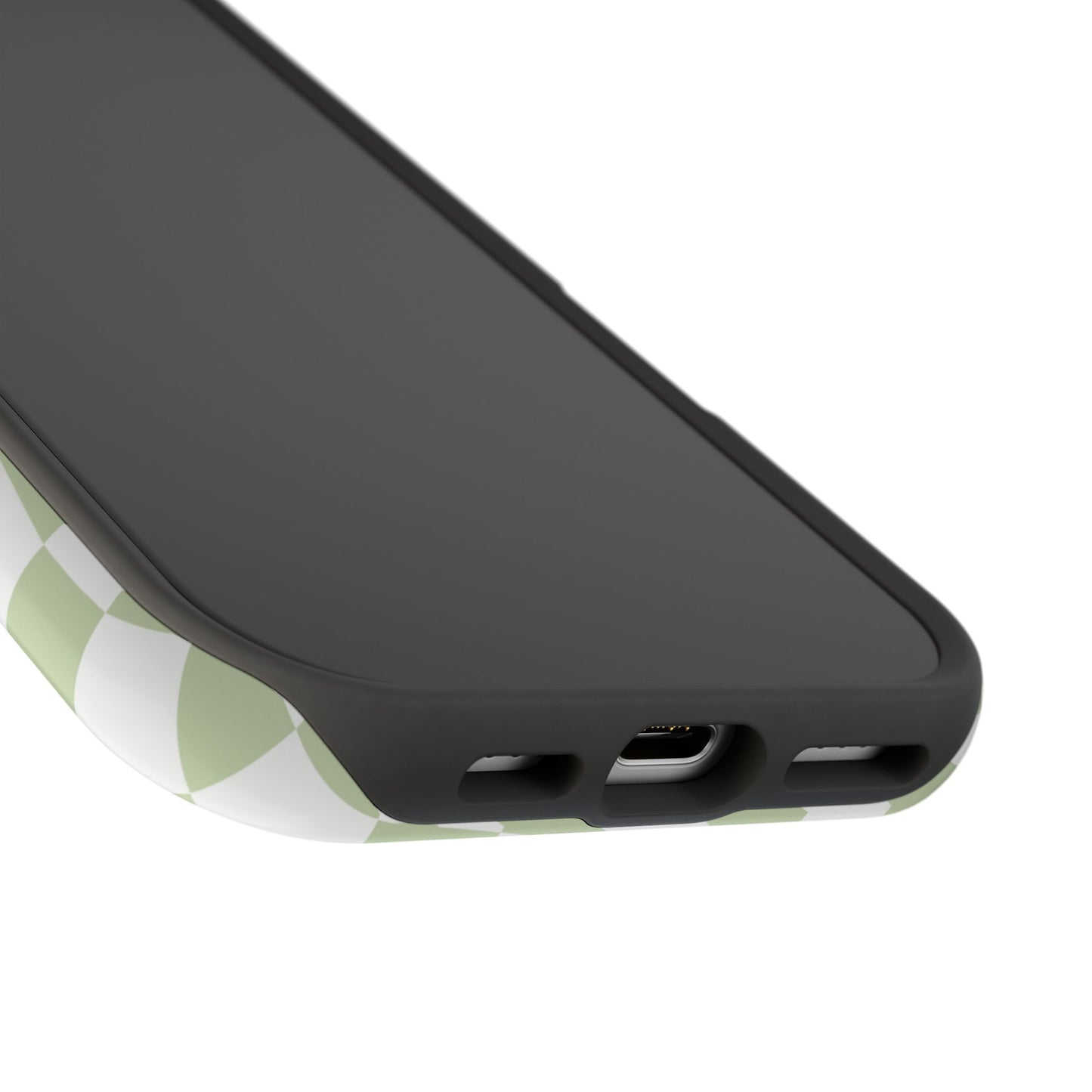 Light Green Wavy Checkered iPhone Case