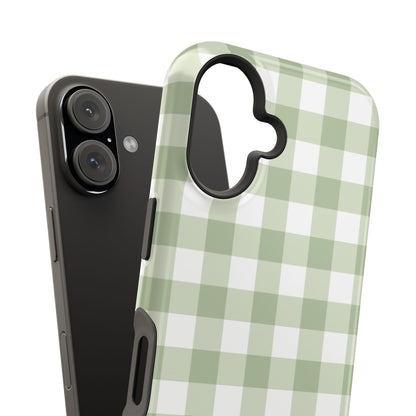 Green Gingham iPhone Case