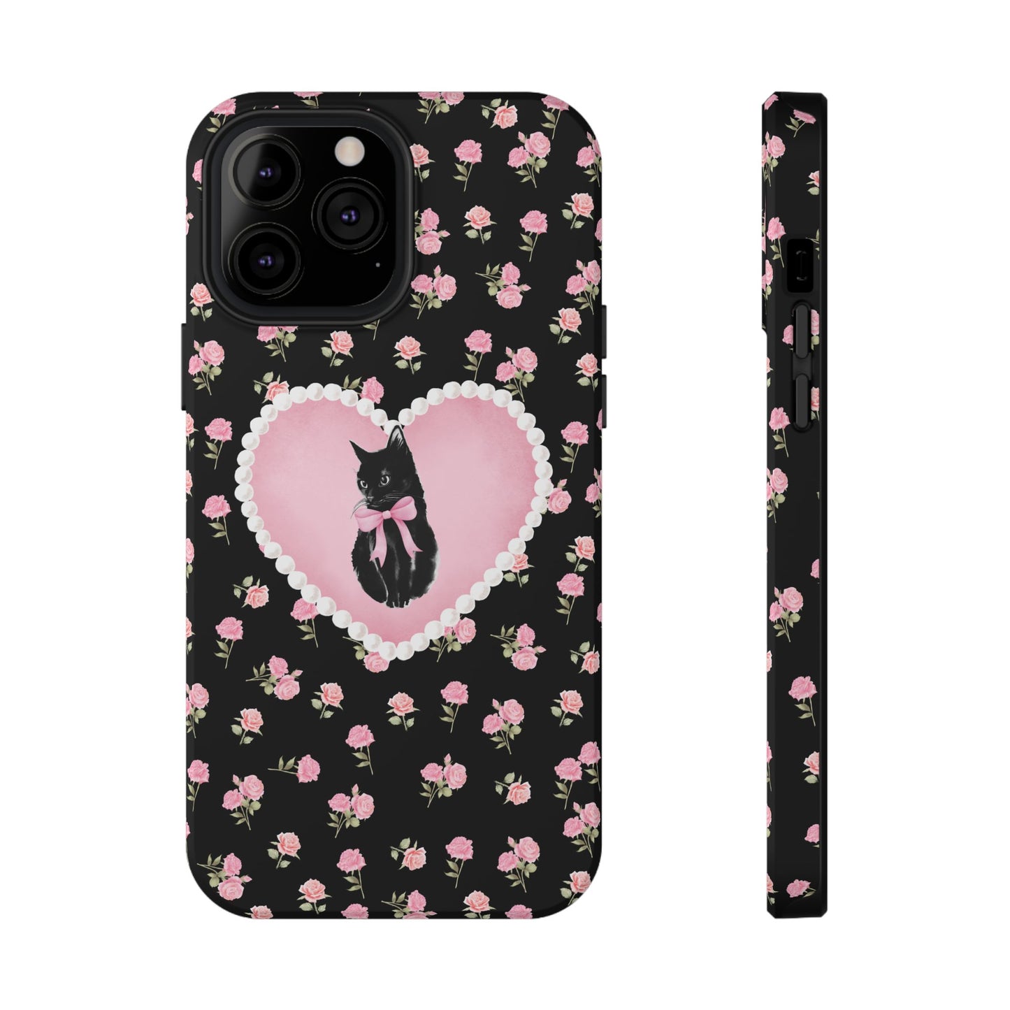 Black Féline Roses iPhone Case
