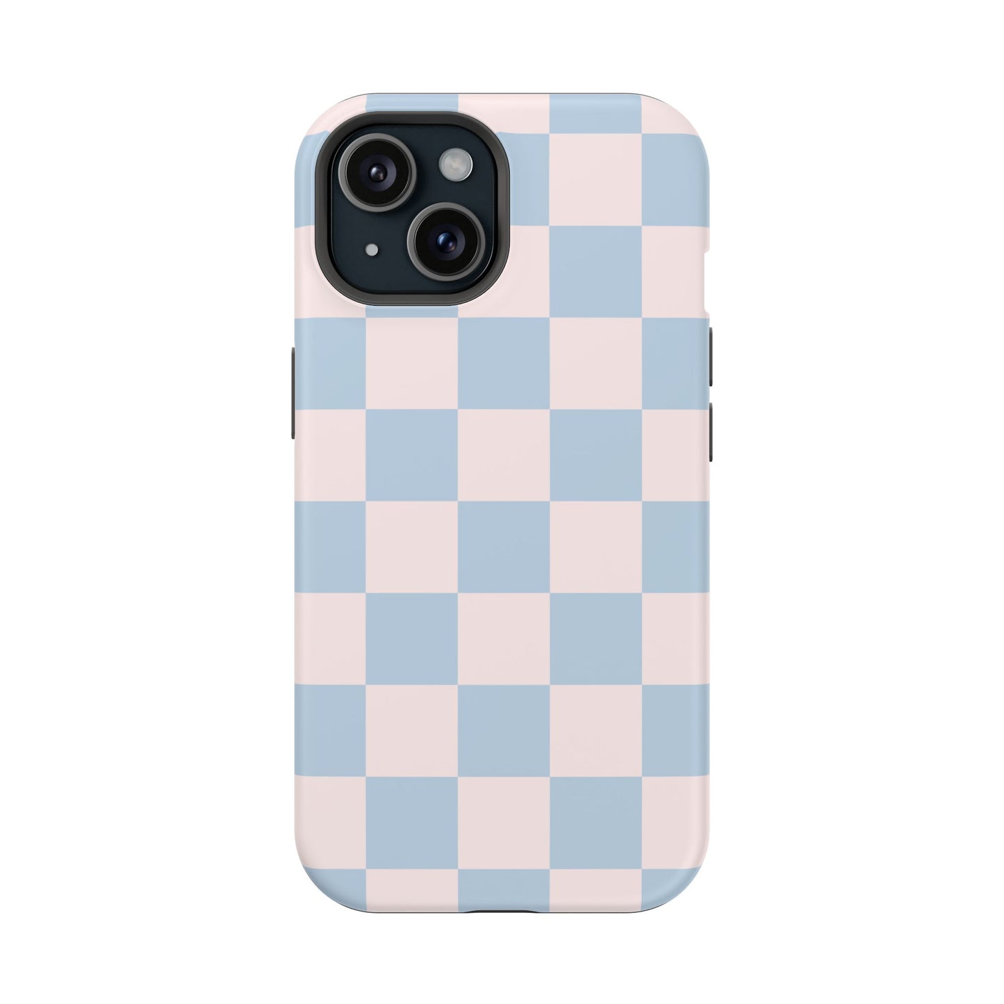 Light Pink & Blue Checkered iPhone Case