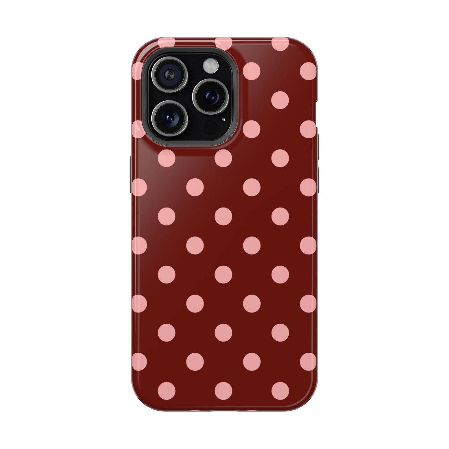 Maroon Polka Dots iPhone Case