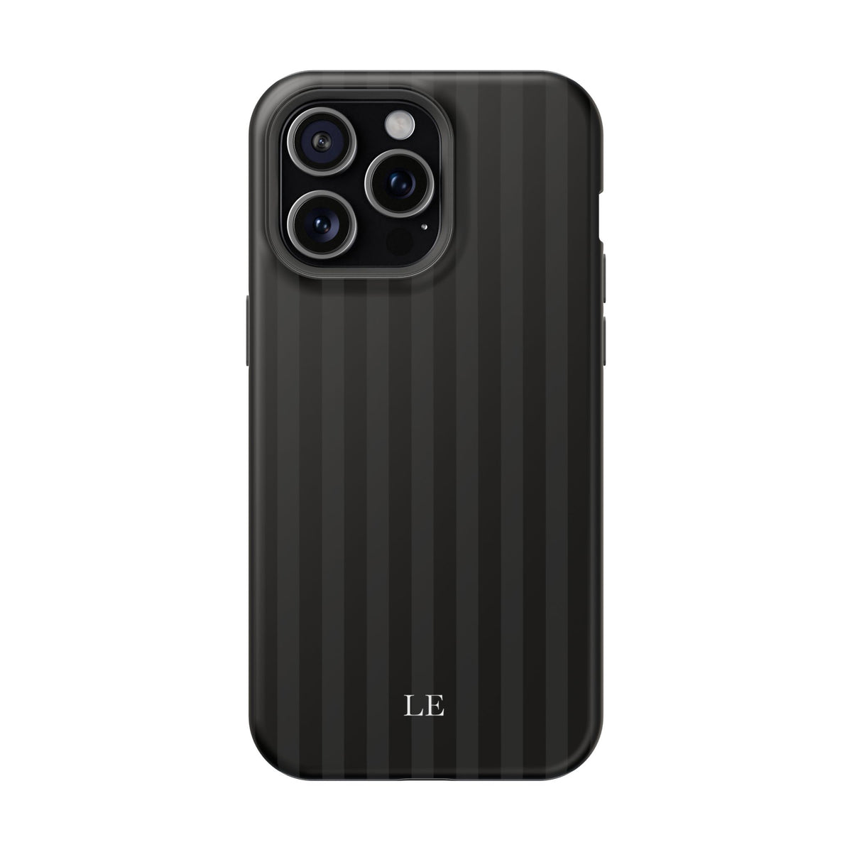 Custom Initials Black Stripes iPhone Case