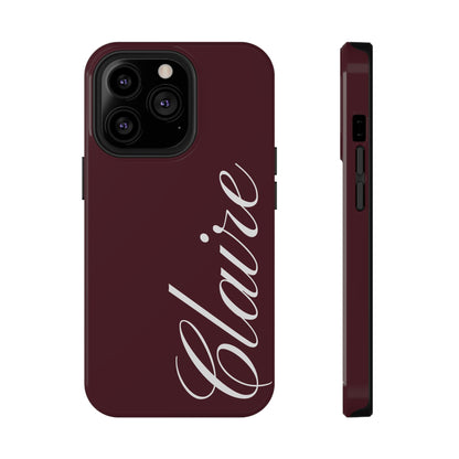 Personalized Burgundy iPhone Case