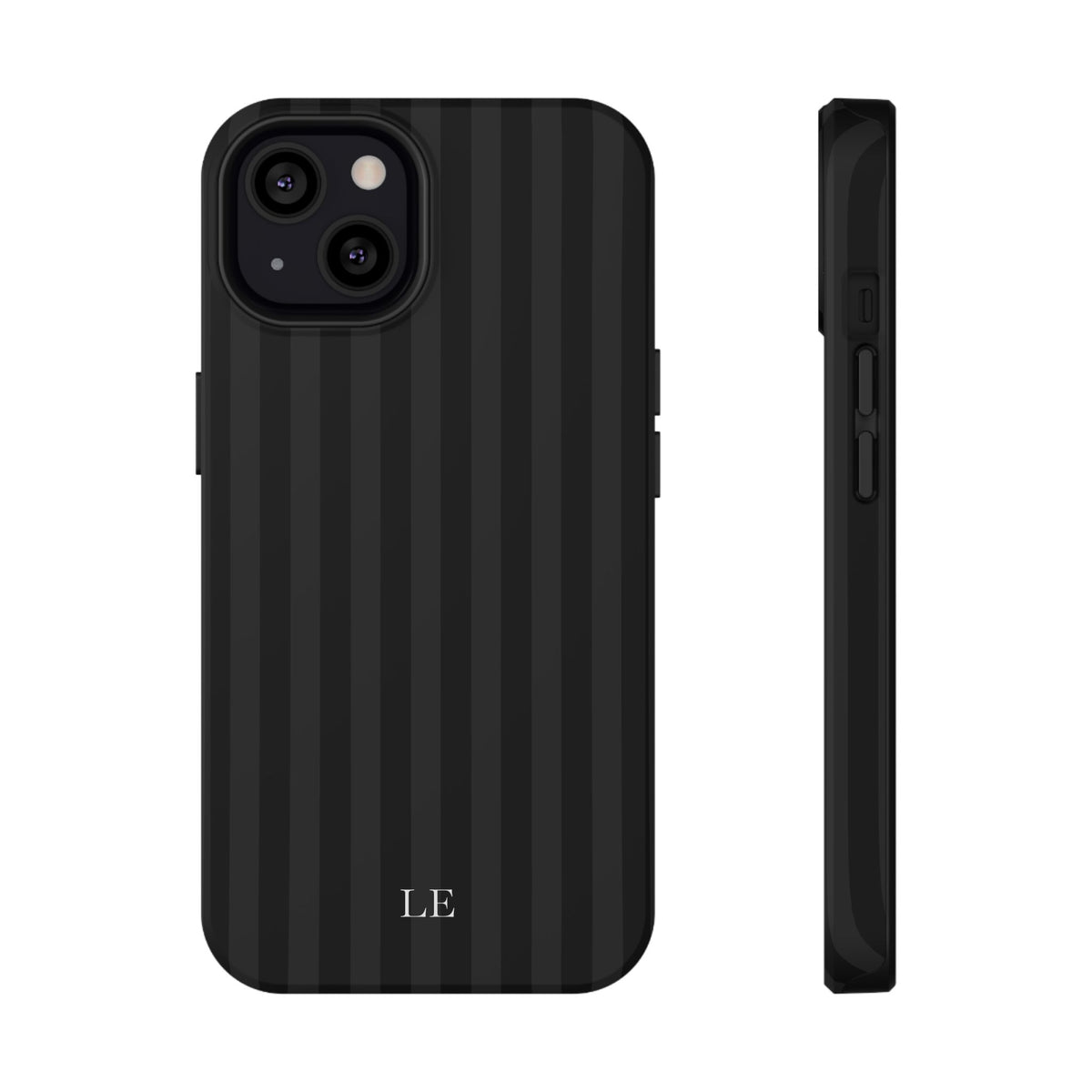 Custom Initials Black Stripes iPhone Case