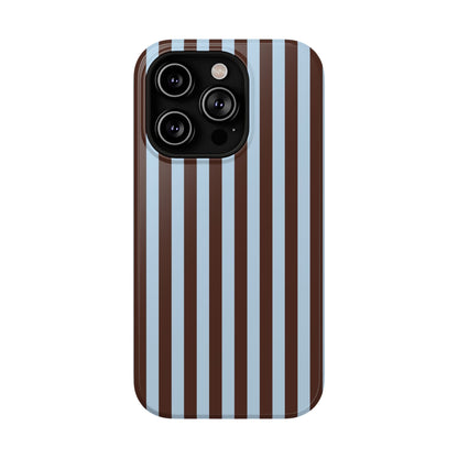 Blue Latte Stripes iPhone Case