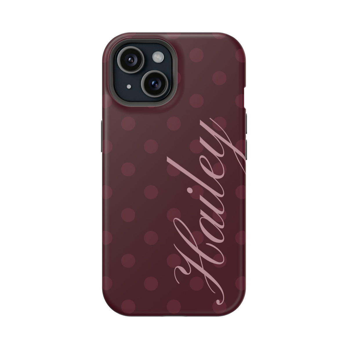 Custom Burgundy Polka Dots iPhone Case