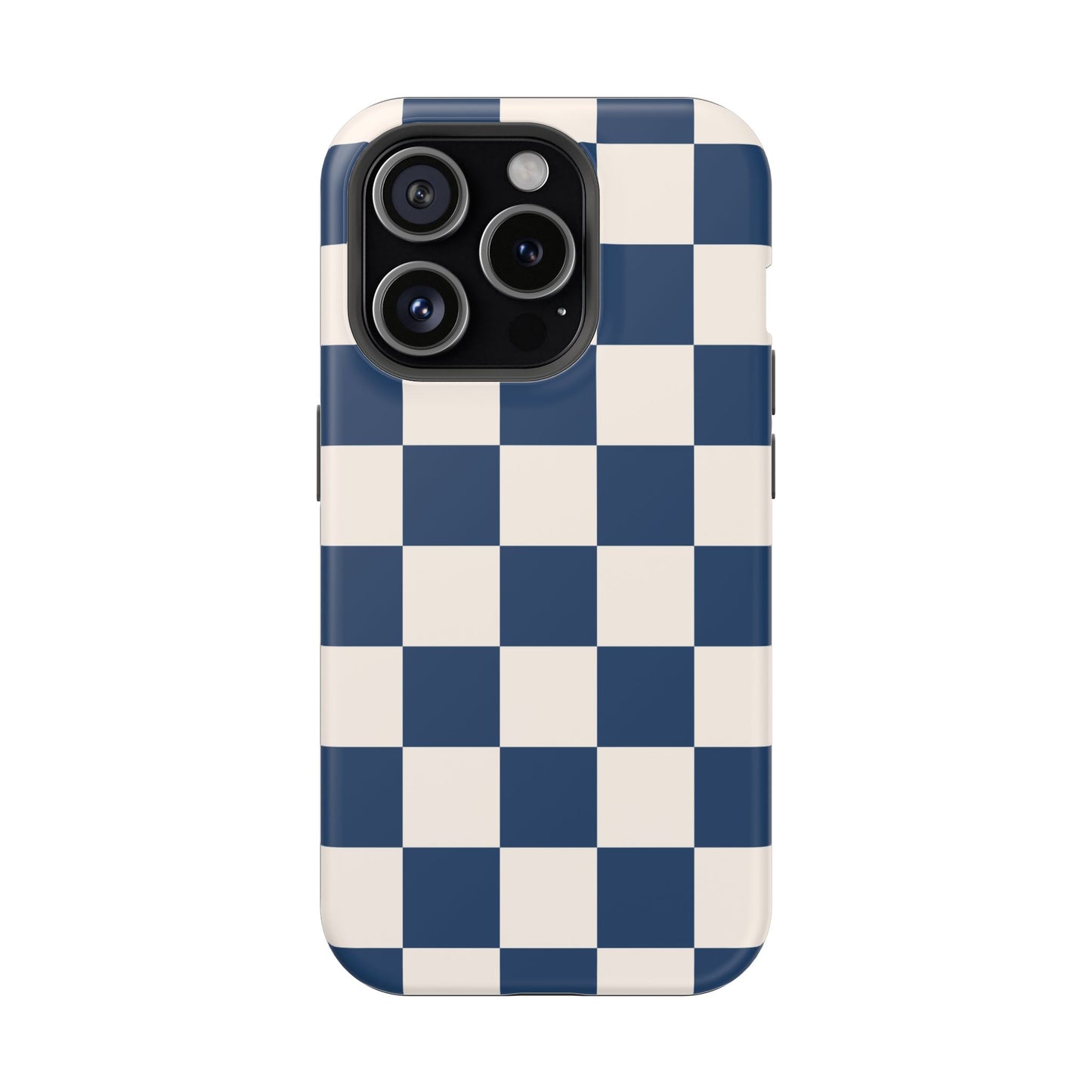 Navy & Beige Checkered iPhone Case