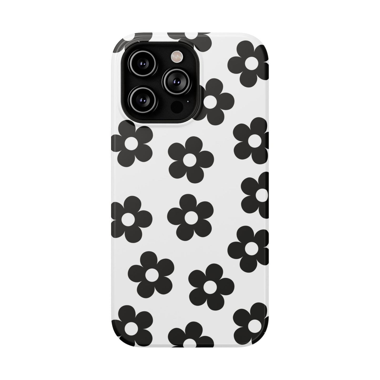 White Retro Flowers iPhone Case