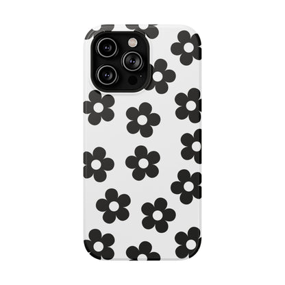 White Retro Flowers iPhone Case