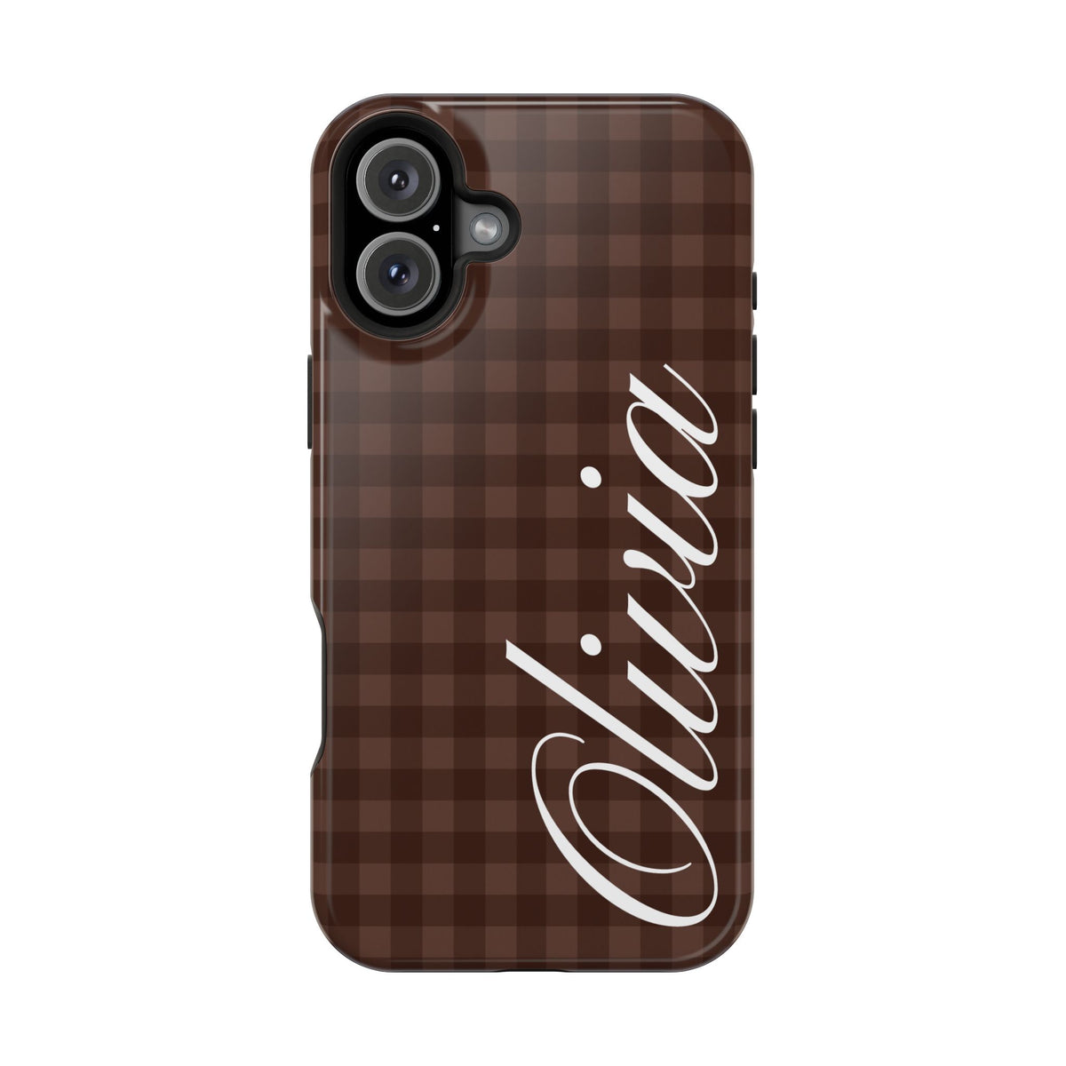Custom Brown Gingham iPhone Case