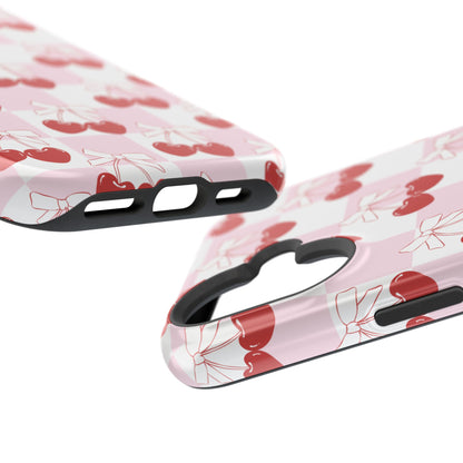 Cherry Bows Coquette iPhone Case