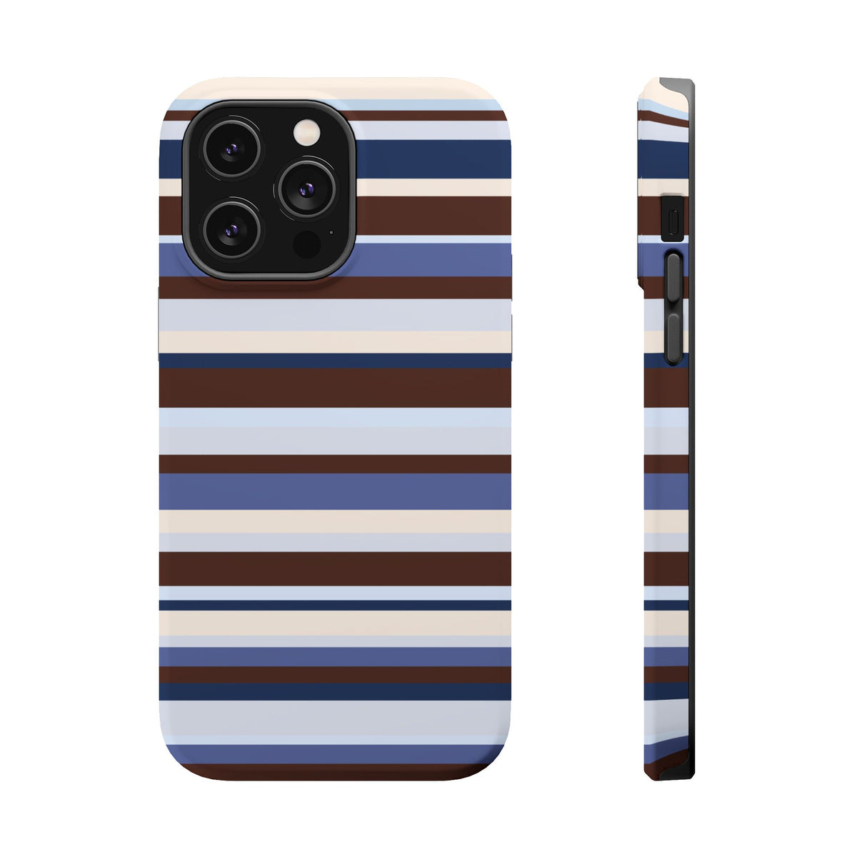 Blueberry Mocha Stripes iPhone Case