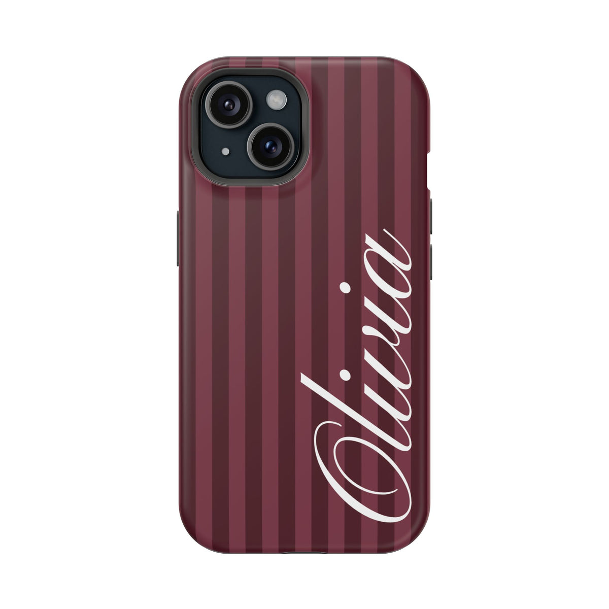 Custom Burgundy Stripes iPhone Case
