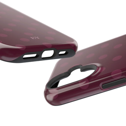 Custom Initials Plum Polka Dots iPhone Case