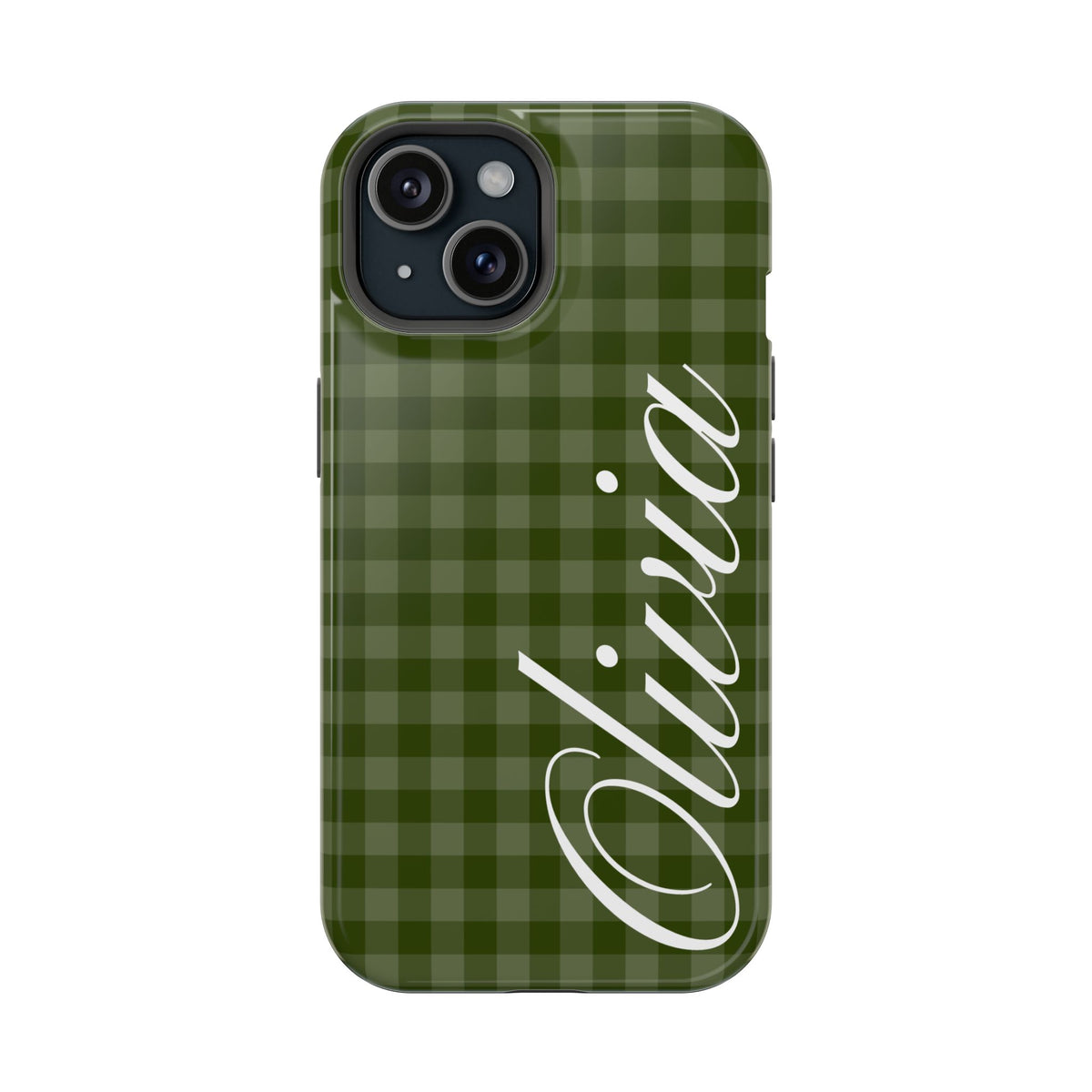 Custom Green Gingham iPhone Case