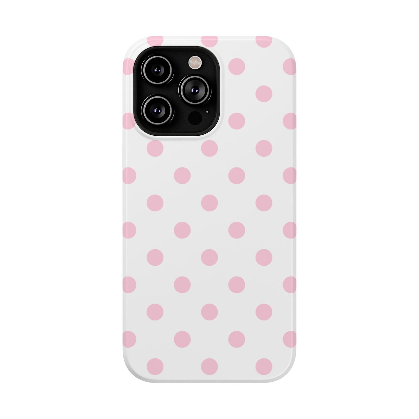 Pink Clouds Polka Dots iPhone Case