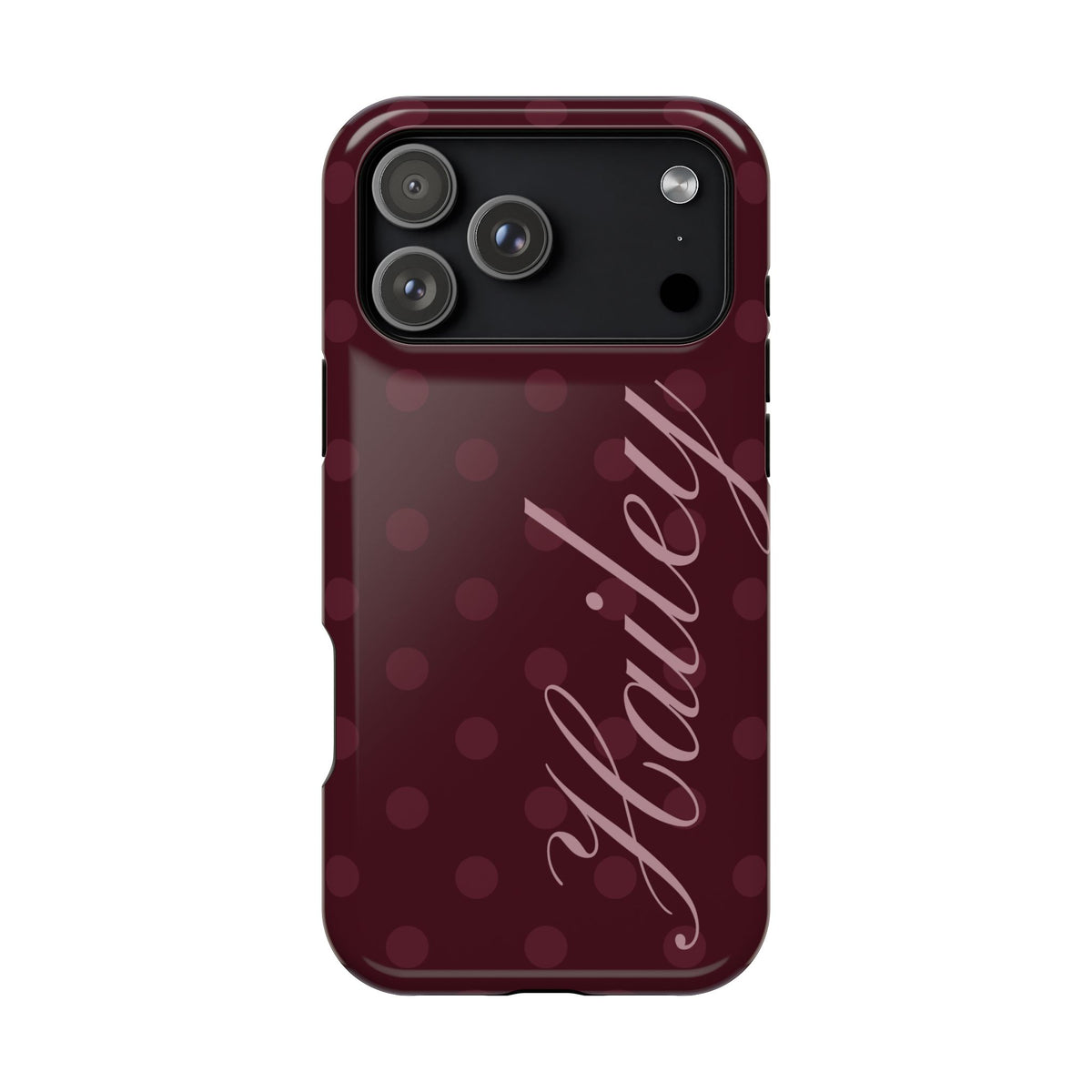 Custom Burgundy Polka Dots iPhone Case