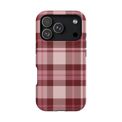 Burgundy Plaid iPhone Case