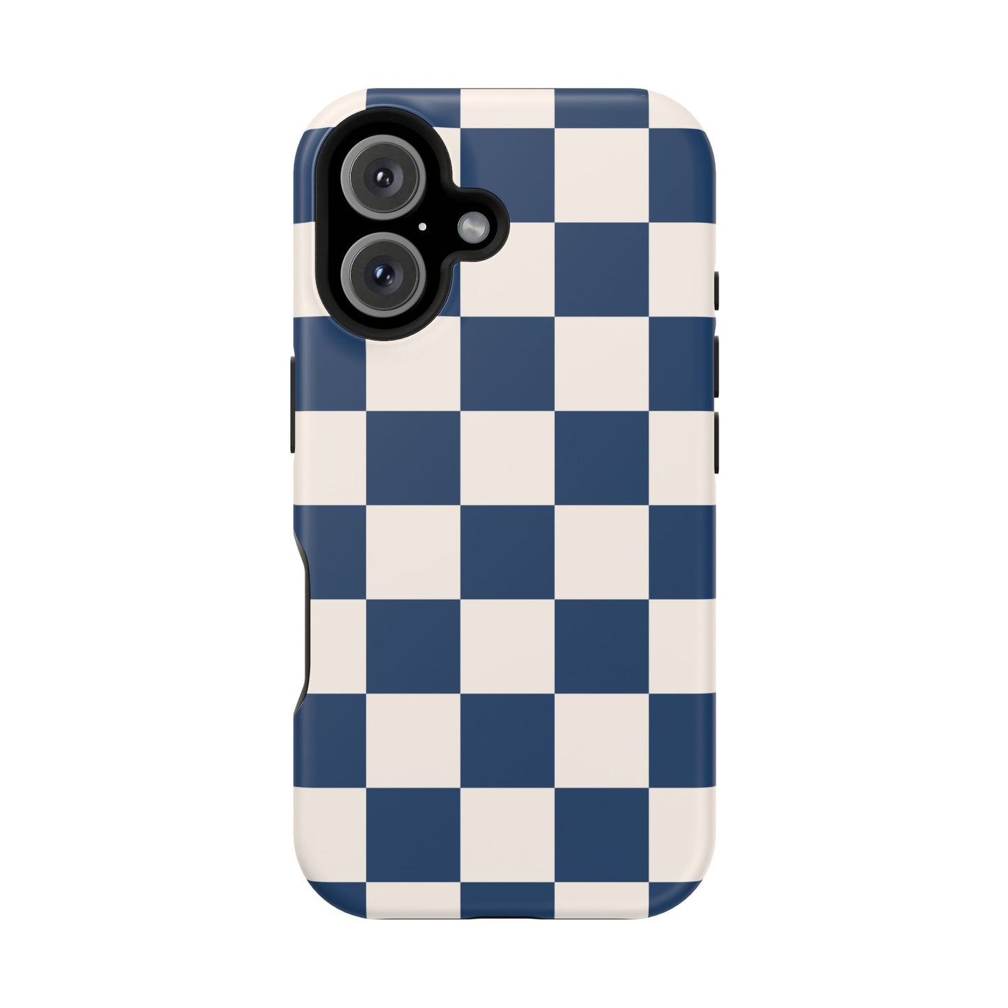 Navy & Beige Checkered iPhone Case