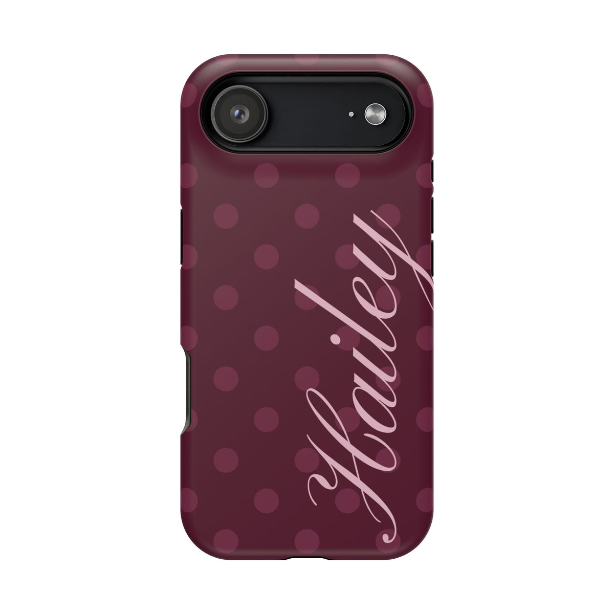 Custom Plum Polka Dots iPhone Case