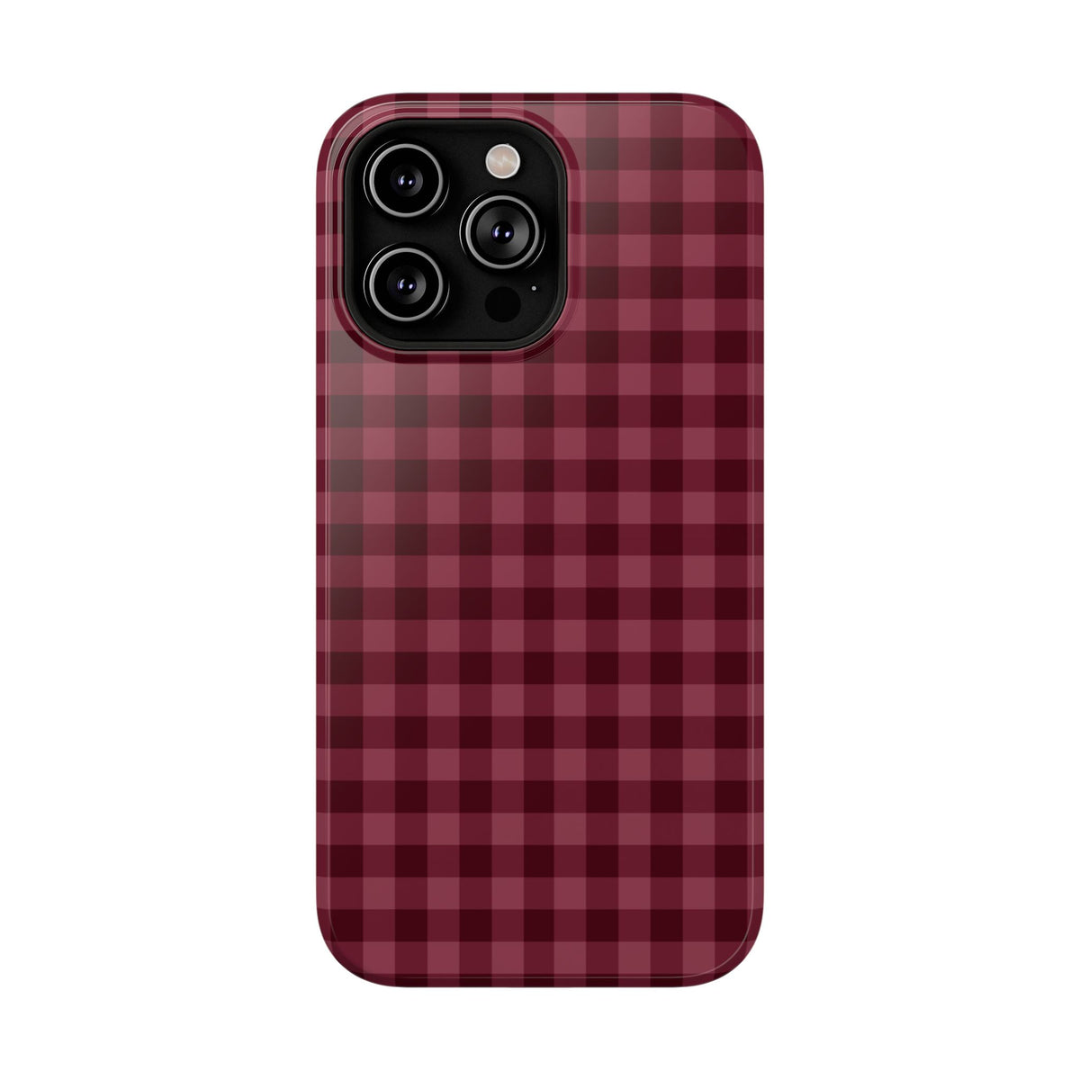 Burgundy Gingham iPhone Case