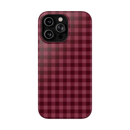Burgundy Gingham iPhone Case