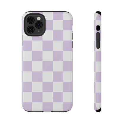 Pastel Purple Checkered iPhone Case