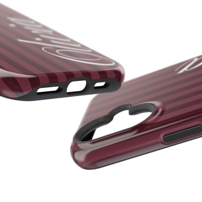 Custom Burgundy Stripes iPhone Case