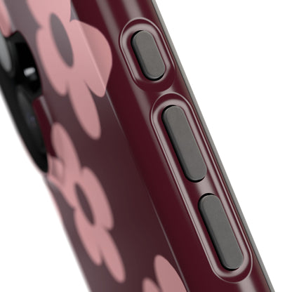 Burgundy & Pink Flowers iPhone Case
