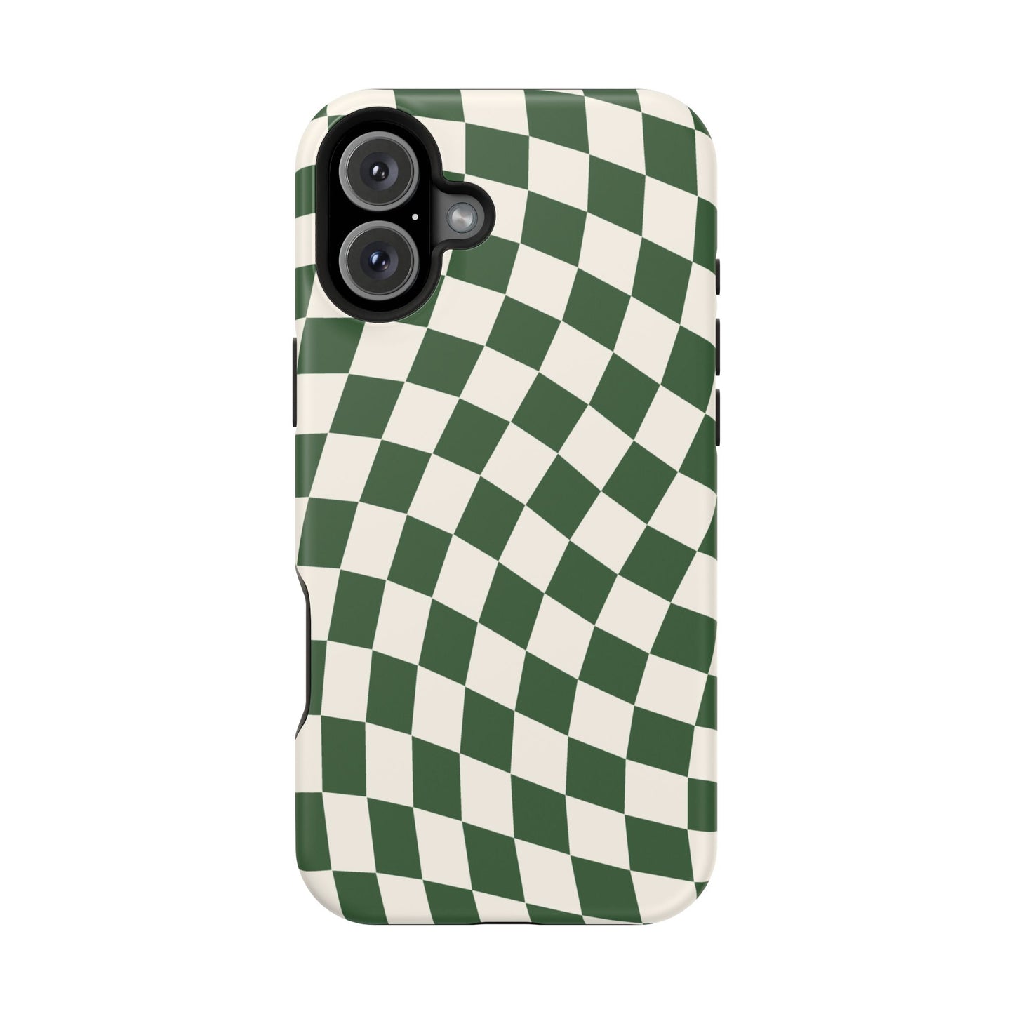 Green Wavy Checkered iPhone Case