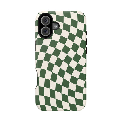 Green Wavy Checkered iPhone Case