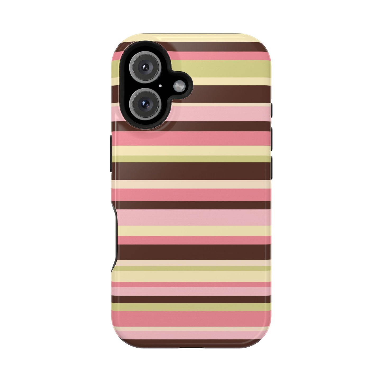 Strawberry Matcha Stripes iPhone Case