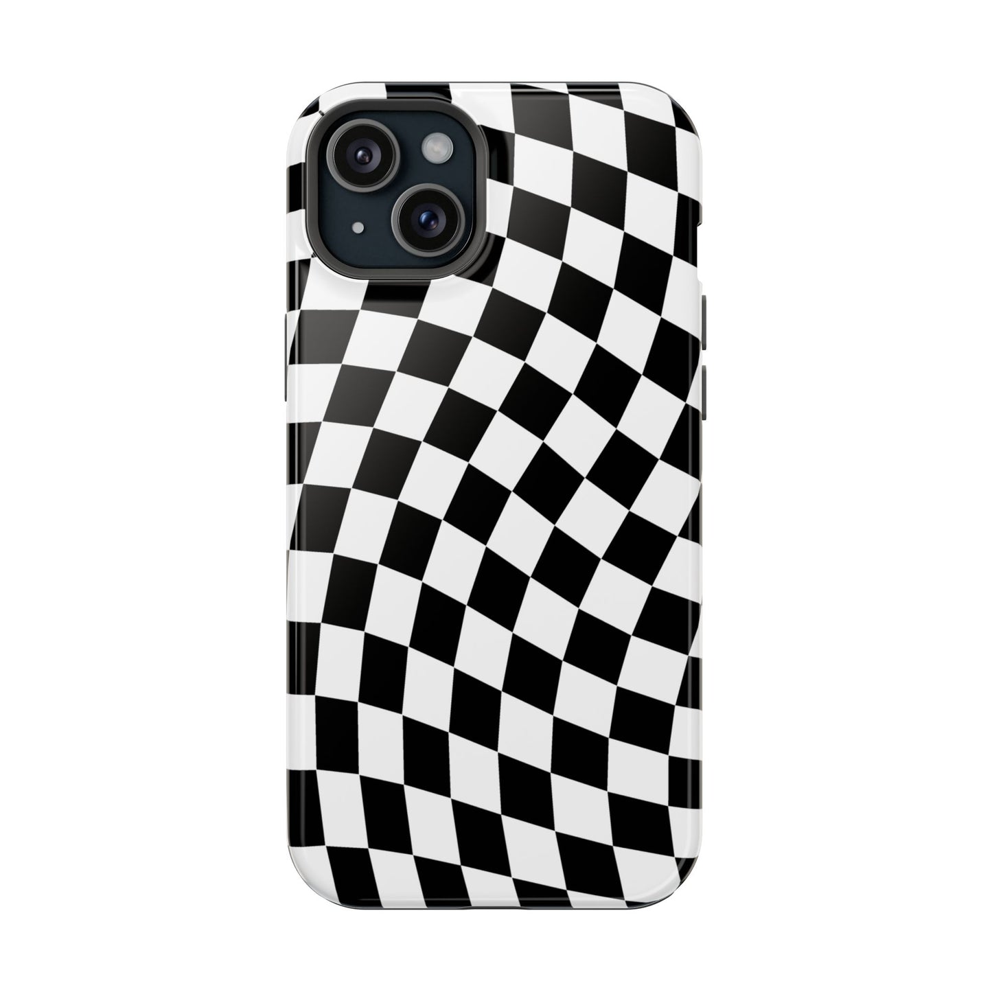Black Wavy Checkered iPhone Case