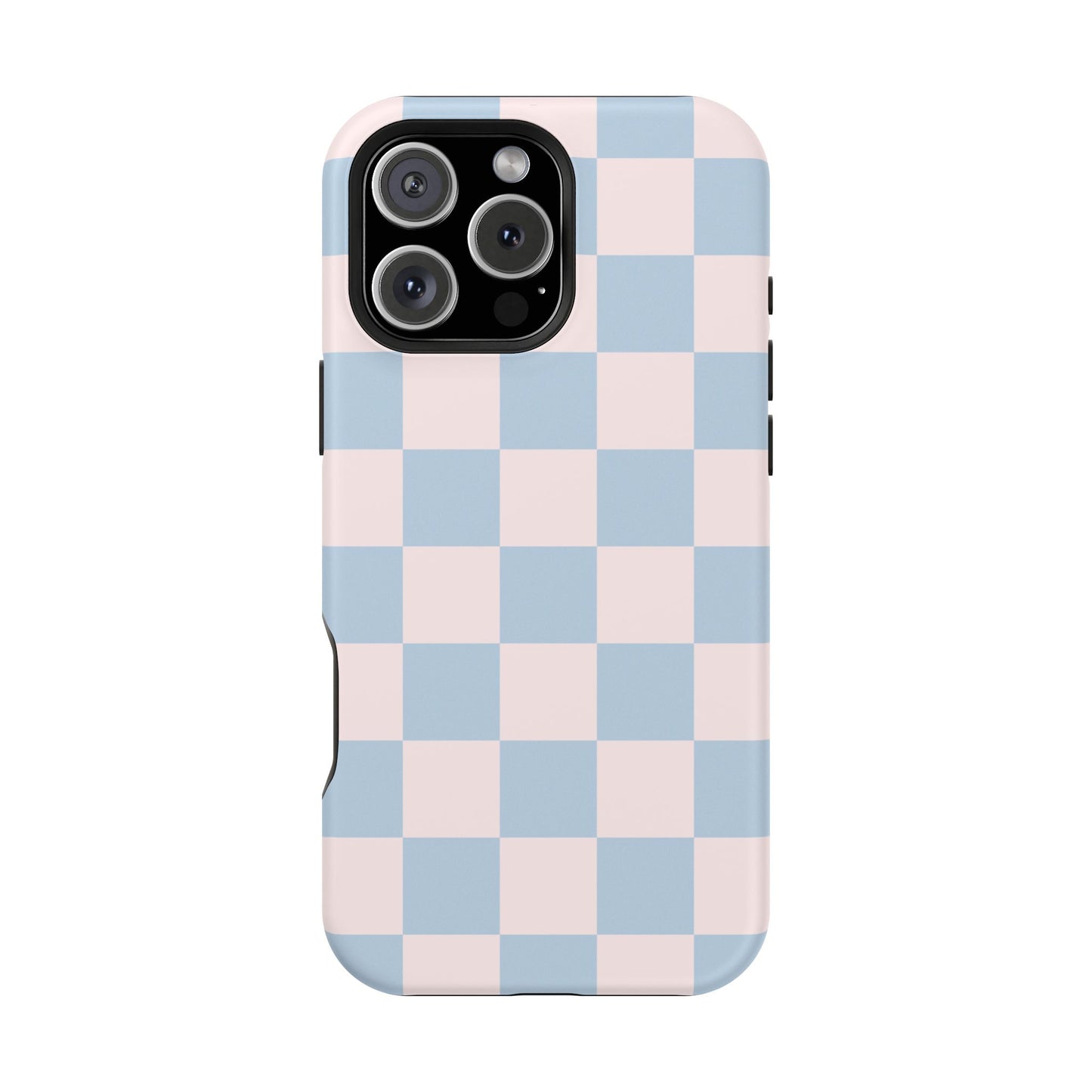Light Pink & Blue Checkered iPhone Case
