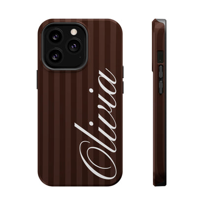 Custom Mocha Stripes iPhone Case