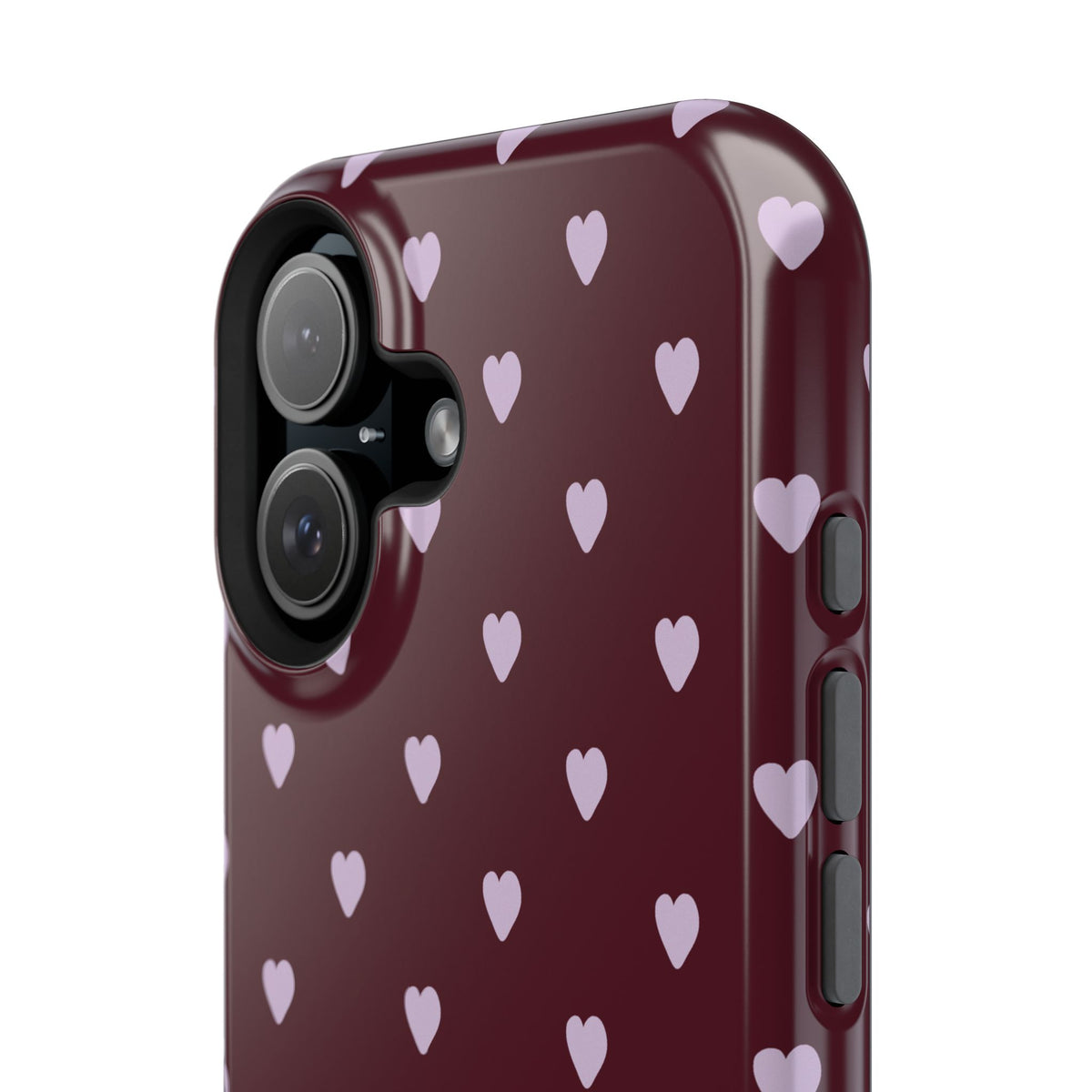 Burgundy & Purple Little Hearts iPhone Case