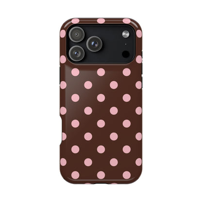 Pink Latte Polka Dots iPhone Case
