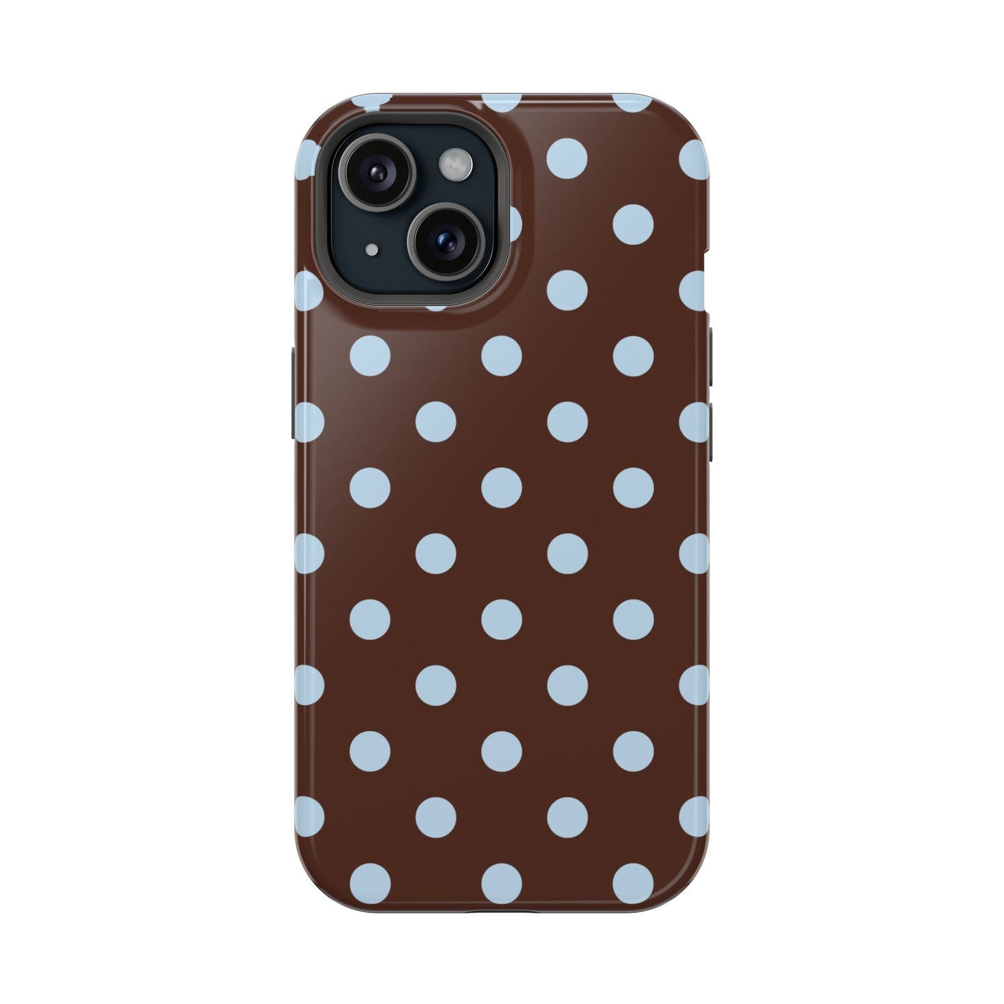 Blue Latte Polka Dots iPhone Case
