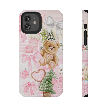 Pink Christmas Collage iPhone Case