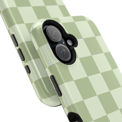 Green & Light Green Checkered iPhone Case