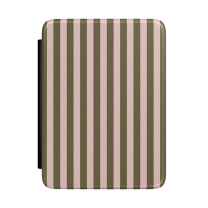Pink Pistachio Stripes Kindle Case
