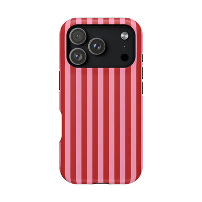 Cherry Blush Stripes iPhone Case