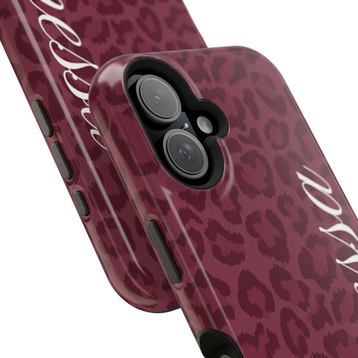 Custom Burgundy Leopard iPhone Case