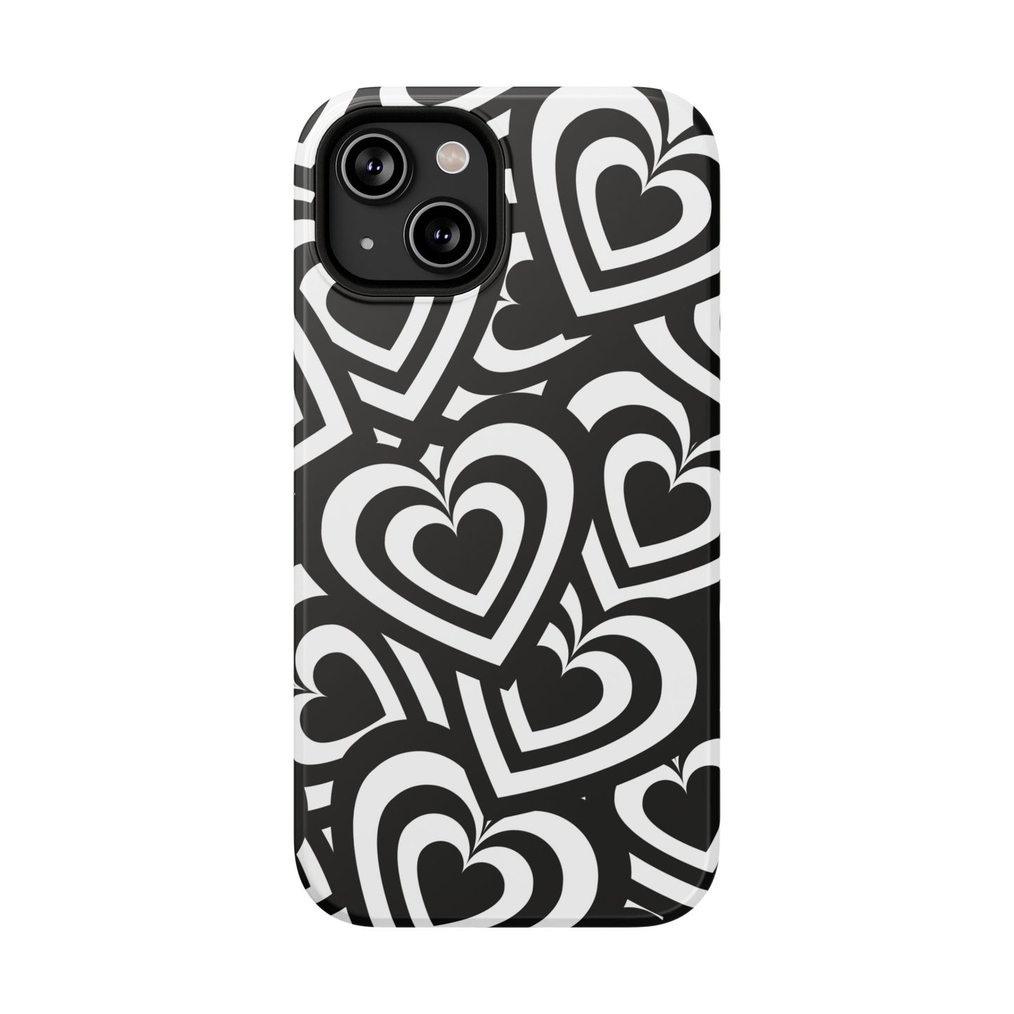 Black & White Hearts iPhone Case
