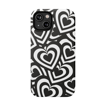 Black & White Hearts iPhone Case